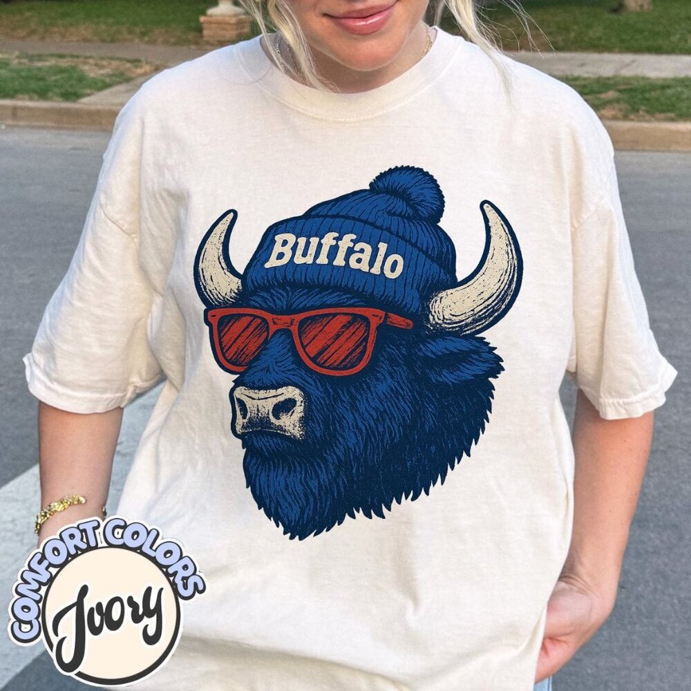 Buffalo Football Retro Look Comfort Colors Tee 91